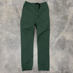 I Love Ugly Pants Mens Small Green Skinny Joggers Windbreaker Nylon Drawstring